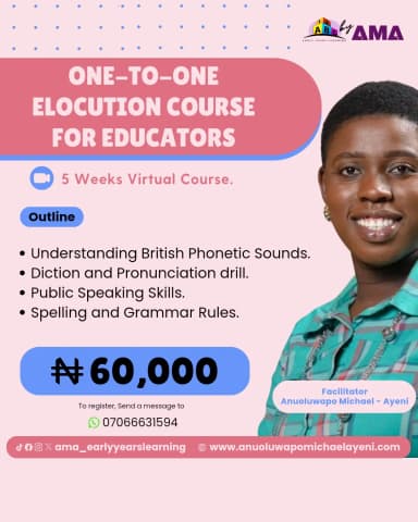 One-to-One Elocution Course for Educators