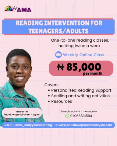 Reading Intervention for Teens and Adults